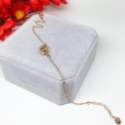 Perhiasan Gelang Tangan Kaki Titanium Fashion Korea Anti Karat Rosegold  - BB446